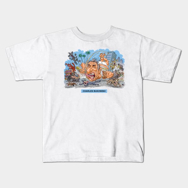 Charles Bukowski Kids T-Shirt by PLAYDIGITAL2020